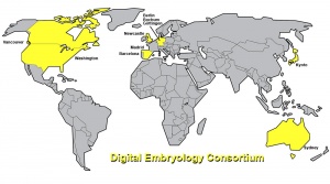 Répartition des collections de Embryo indiquées sur la carte du monde (2016)